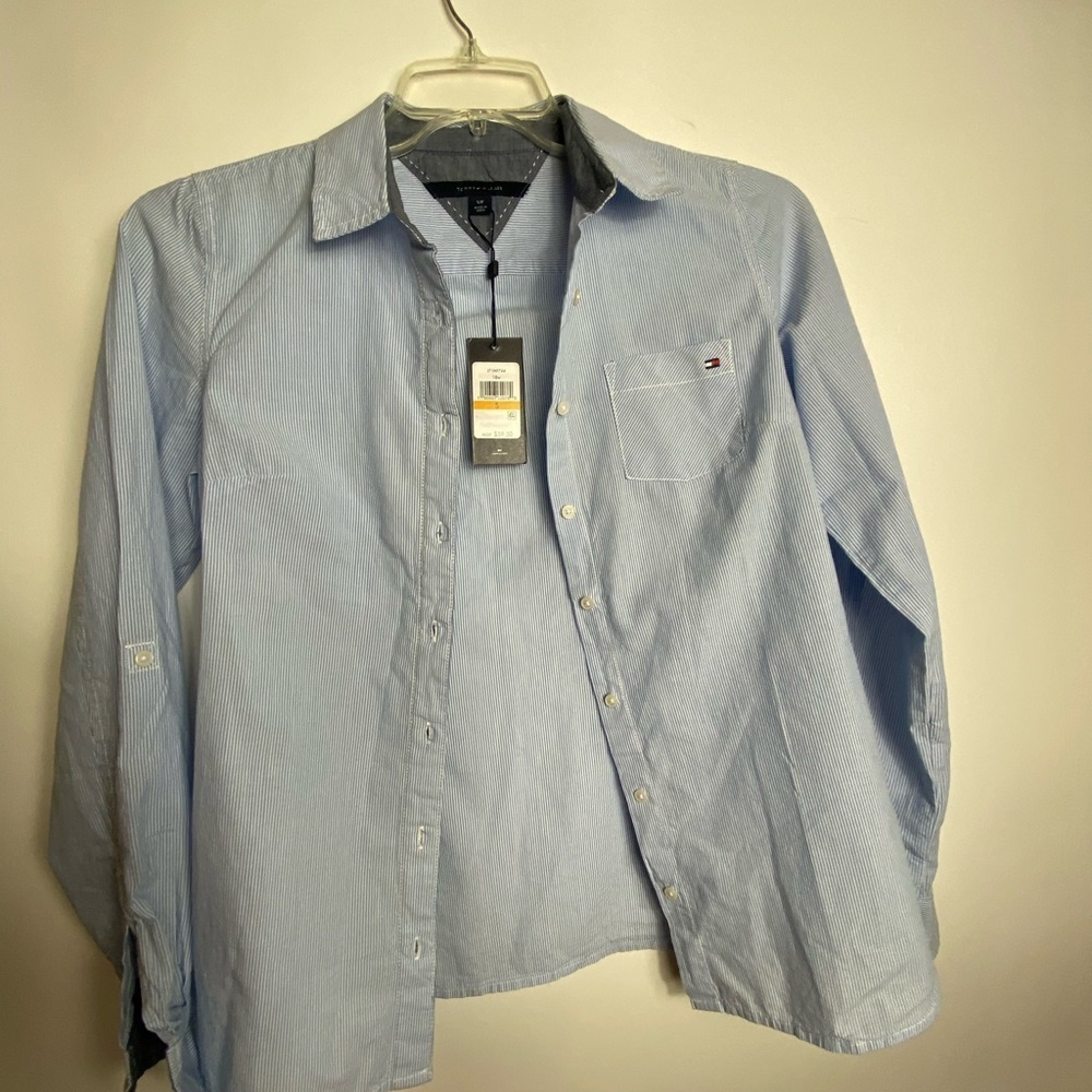 tommy hilfiger womens blouse Sz SP  Blue Color